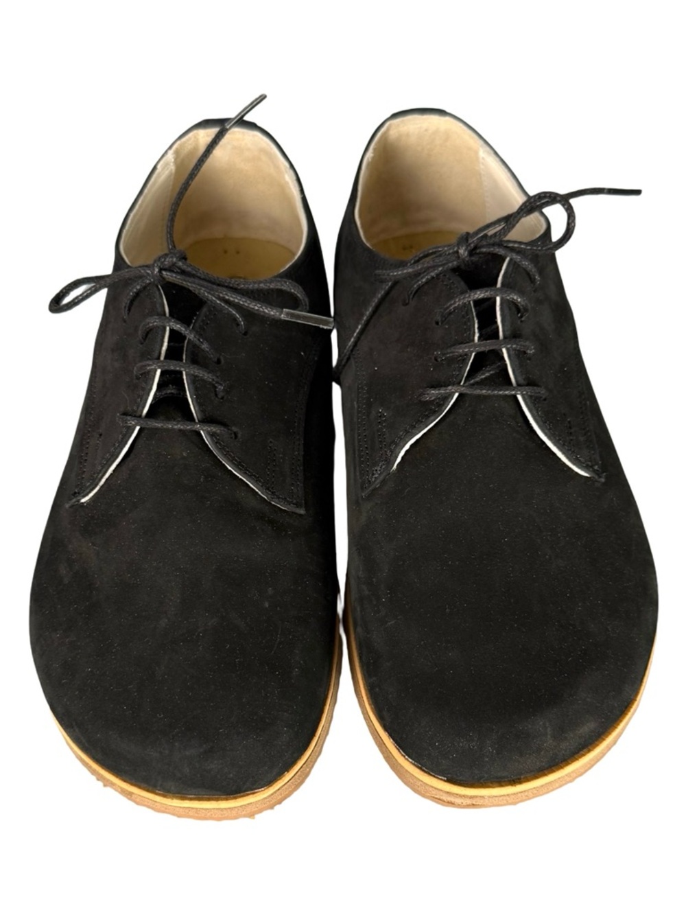 Aintap Zero Drop Barefoot Handcrafted Suede Lace up Shoes black